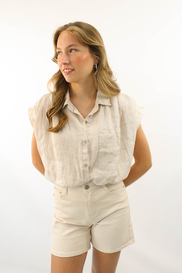 Denim short beige | Maike