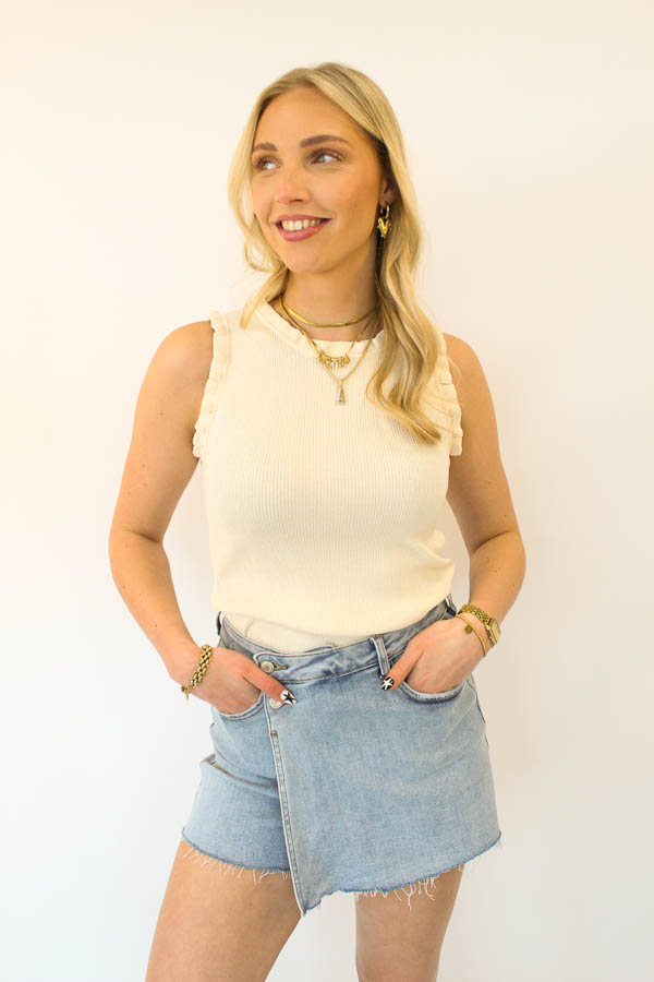 Denim skort blauw | Isa