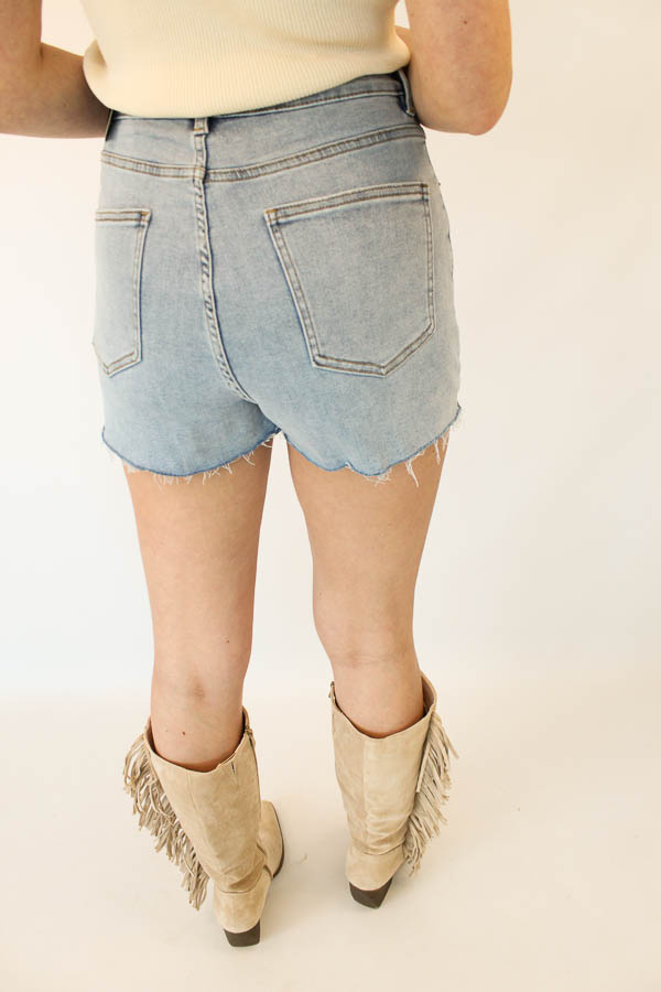 Denim skort blauw | Isa - Afbeelding 4