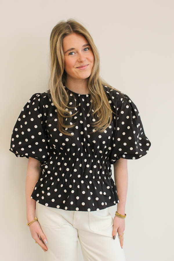 Dots top zwart | Mina