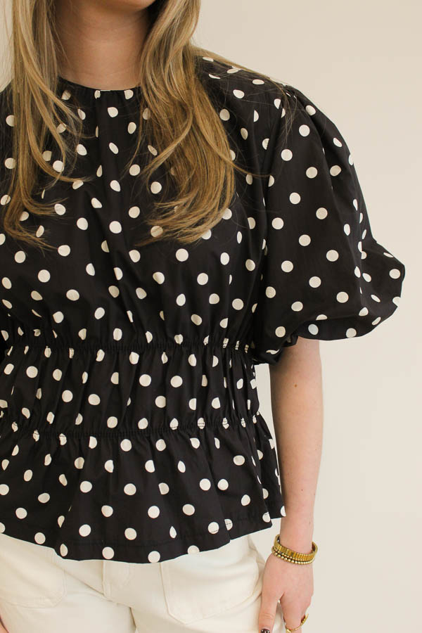 Dots top zwart | Mina - Afbeelding 2
