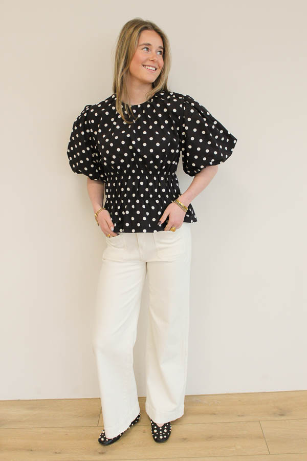 Dots top zwart | Mina - Afbeelding 4