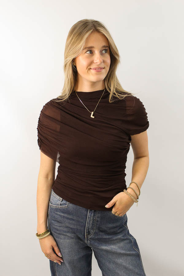 Drape top bruin | Noé