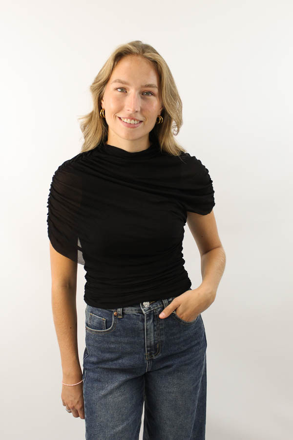 Drape top zwart | Noé - Afbeelding 2