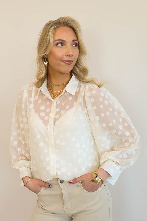 Elegante blouse ecru | Yura