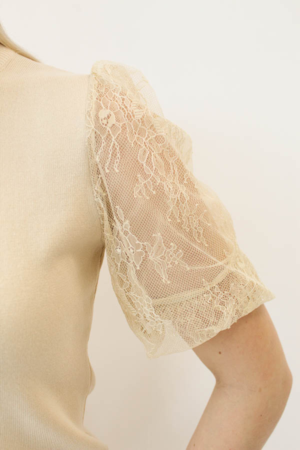 Fijngebreide top beige | Julia - Afbeelding 2