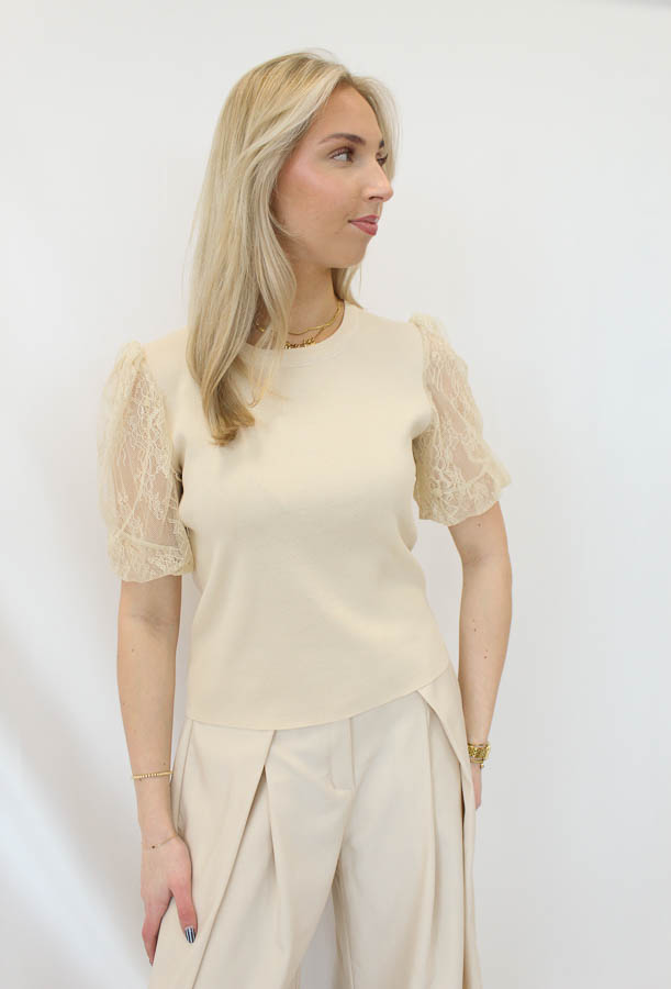 Fijngebreide top beige | Julia - Afbeelding 3