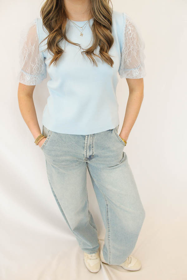 Fijngebreide top blauw | Julia - Afbeelding 2