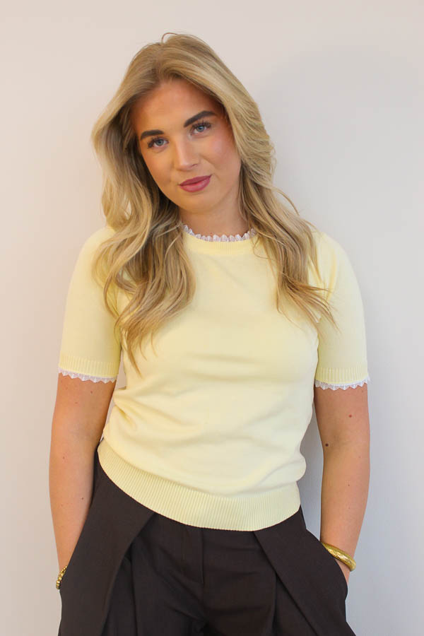 Fijngebreide top geel | Anne