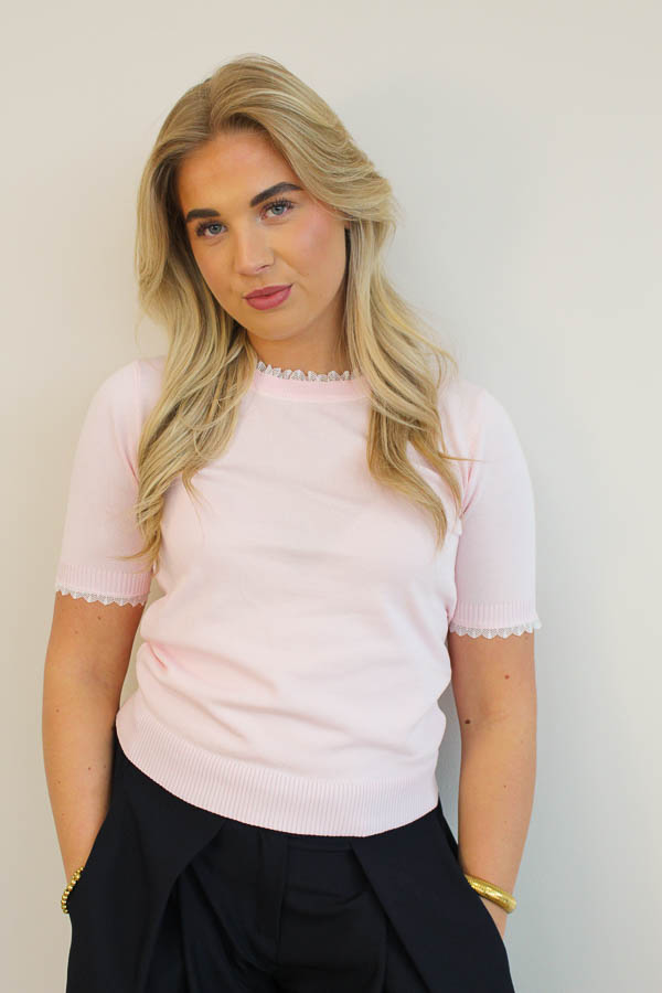 Fijngebreide top roze | Anne