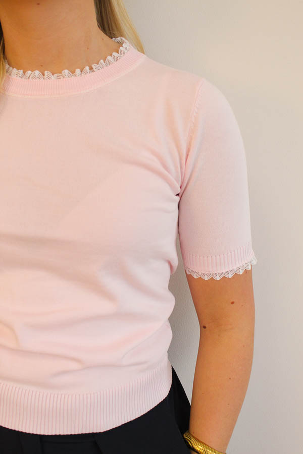 Fijngebreide top roze | Anne - Afbeelding 2