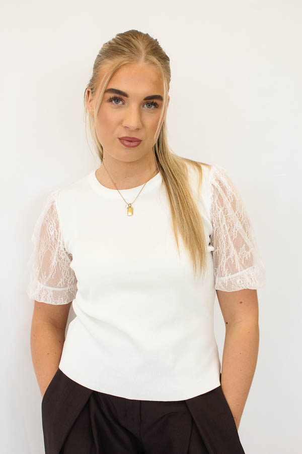 Fijngebreide top wit | Julia