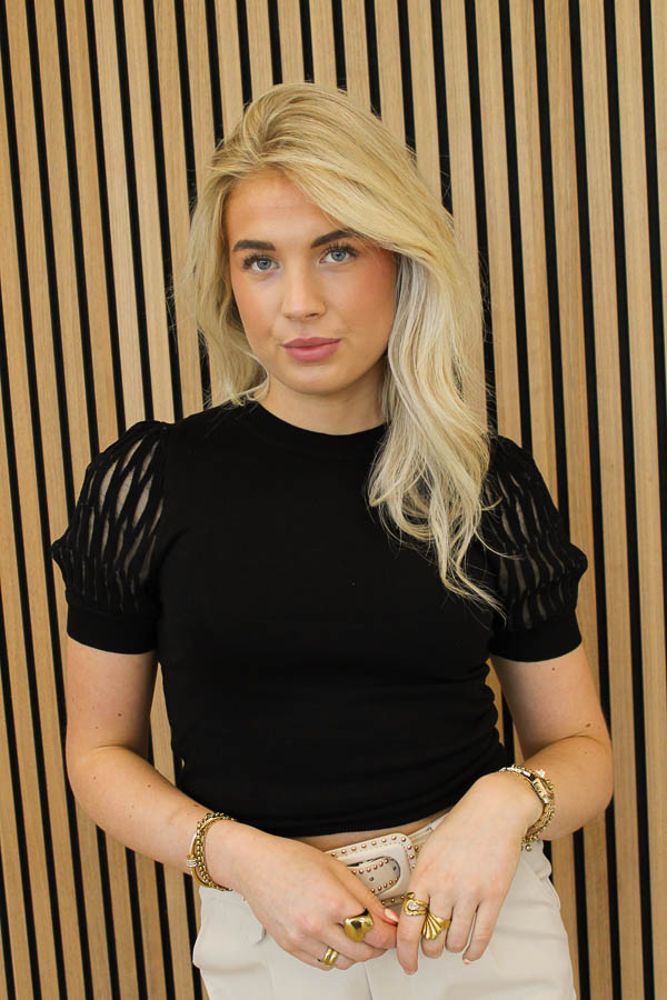 Fijngebreide top zwart | Jolio