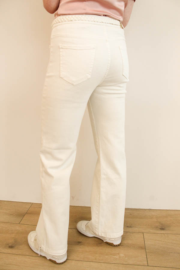 Flared jeans beige | Daphne - Afbeelding 3