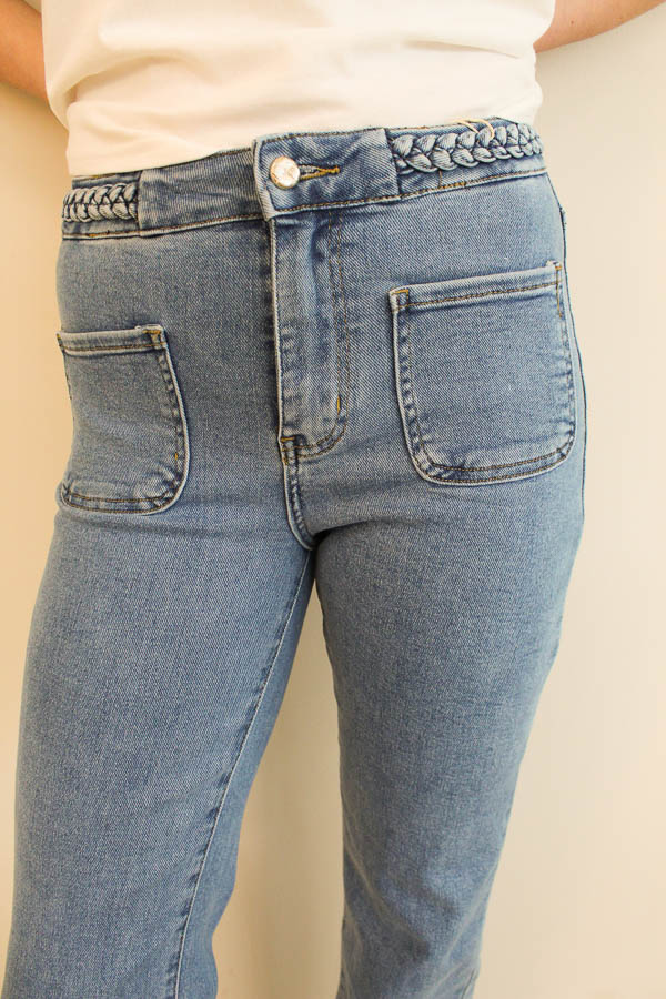Flared jeans blauw | Daphne - Afbeelding 2