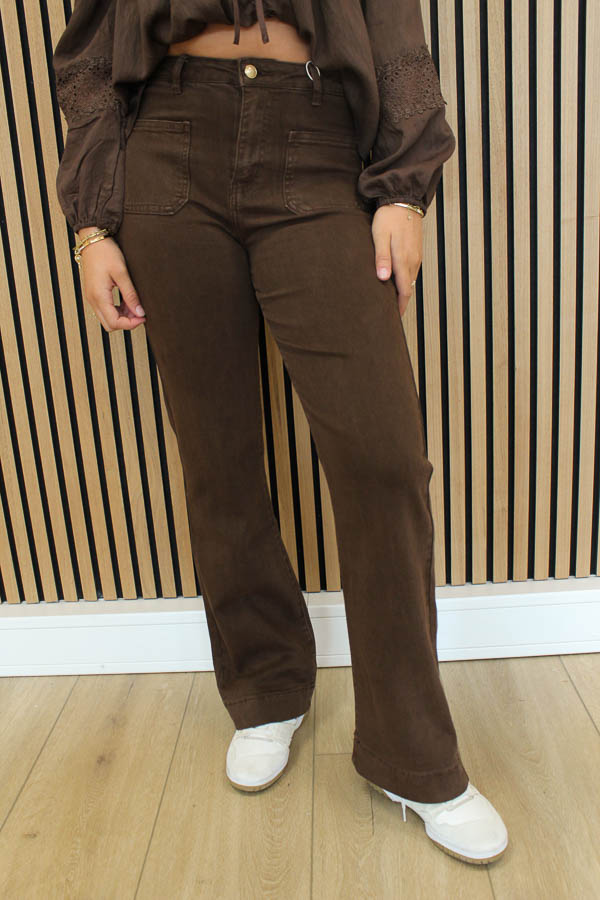 Flared jeans bruin | Kitty