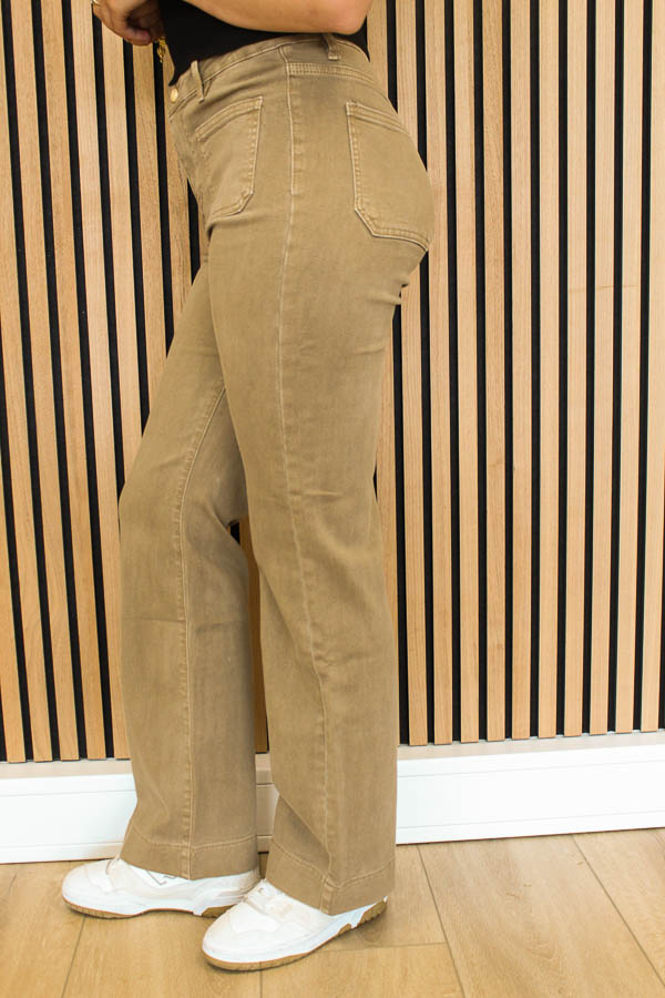 Flared jeans camel | Kitty - Afbeelding 2