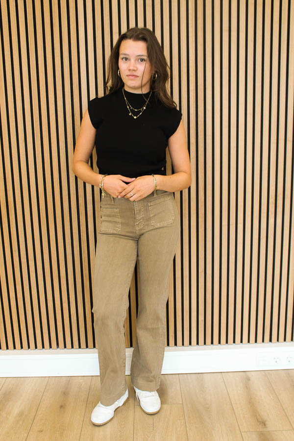 Flared jeans camel | Kitty - Afbeelding 4