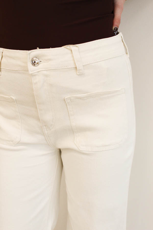 Flared jeans ecru | Kitty - Afbeelding 2