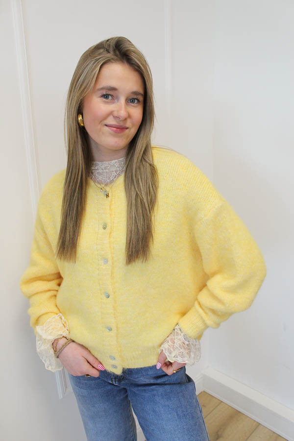 Gebreid vest geel | Lilly