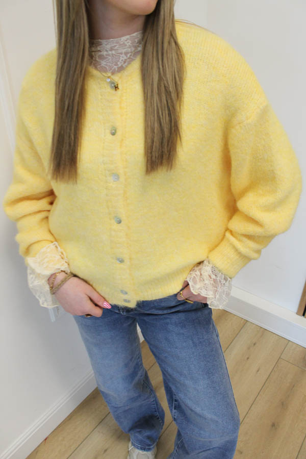 Gebreid vest geel | Lilly - Afbeelding 2