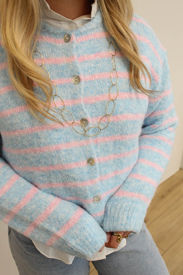 Gebreid vest lichtblauw | Emily - Afbeelding 2