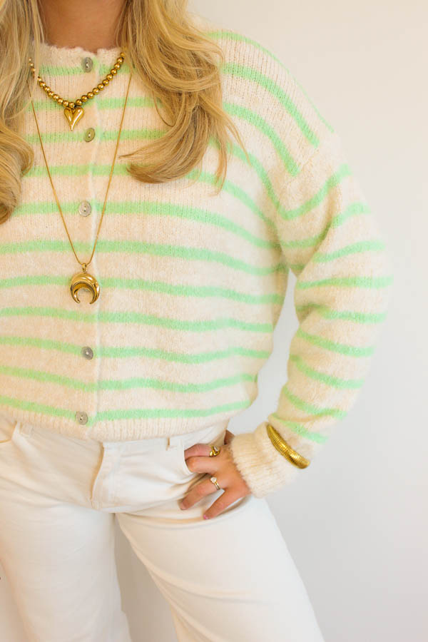 Gebreid vest mint | Emily - Afbeelding 2