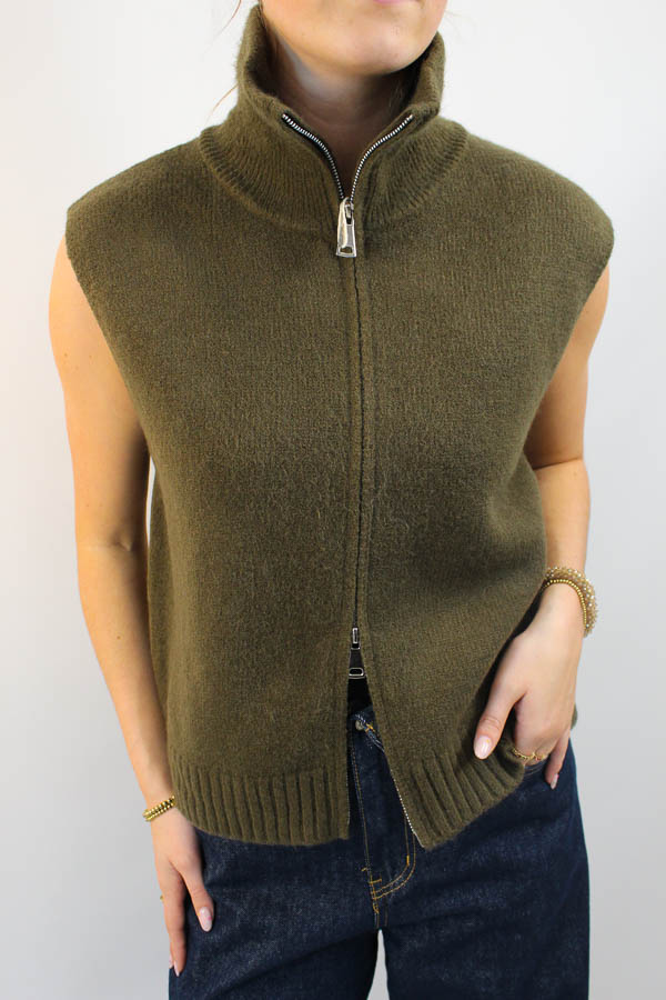 Gebreide gilet army | Lott - Afbeelding 2