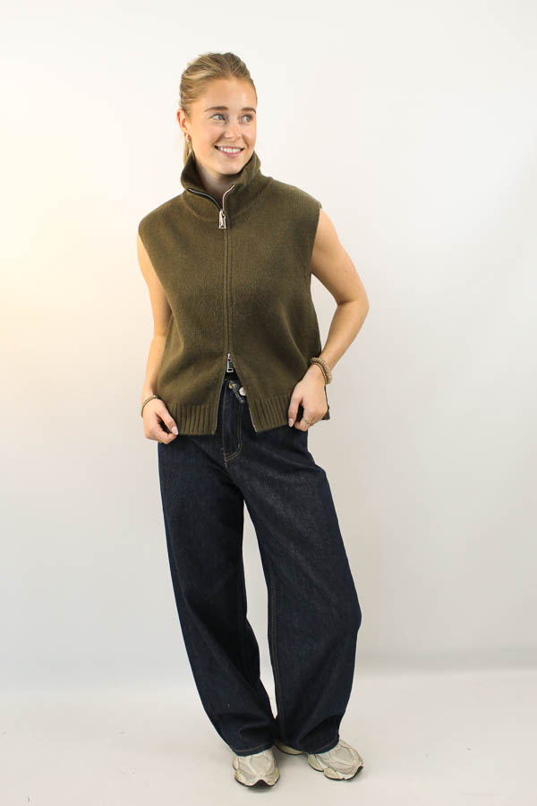 Gebreide gilet army | Lott - Afbeelding 3