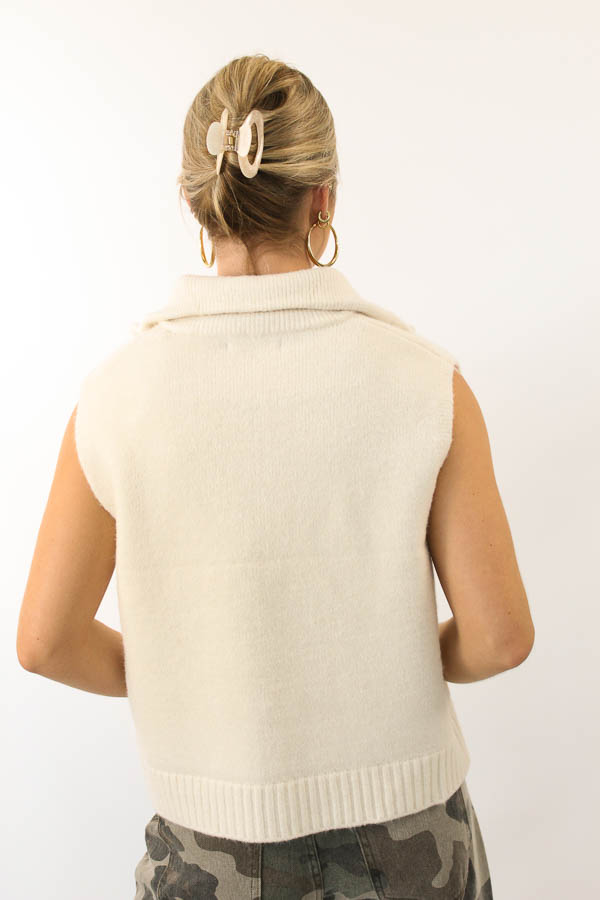 Gebreide gilet ecru | Lott - Afbeelding 4