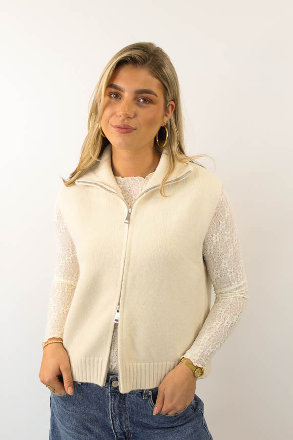 Gebreide gilet ecru | Lott - Afbeelding 5