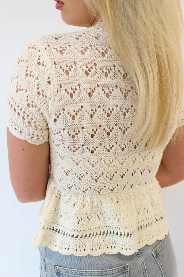 Gebreide top beige | Marloes - Afbeelding 3
