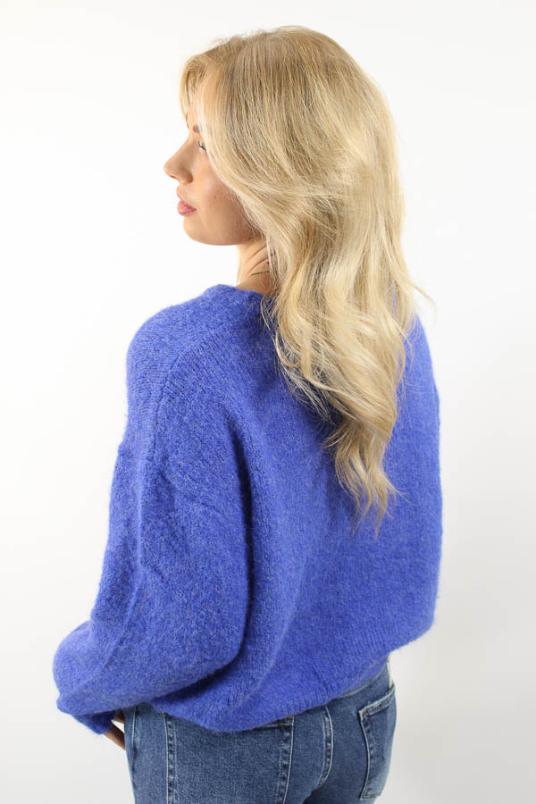 Gebreide vest blauw | Amelie - Afbeelding 3
