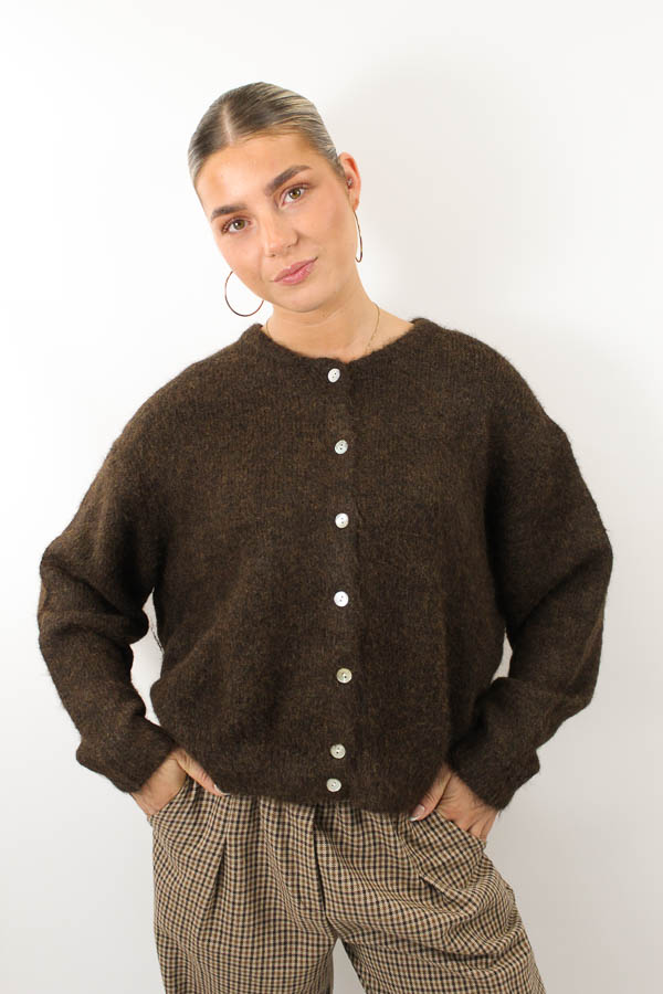 Gebreide vest bruin | Amelie