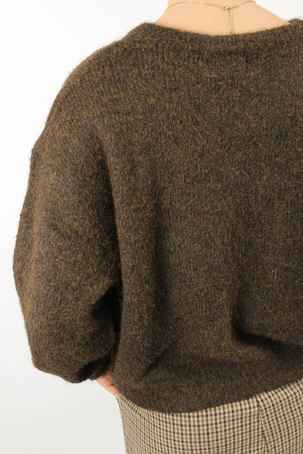 Gebreide vest bruin | Amelie - Afbeelding 3
