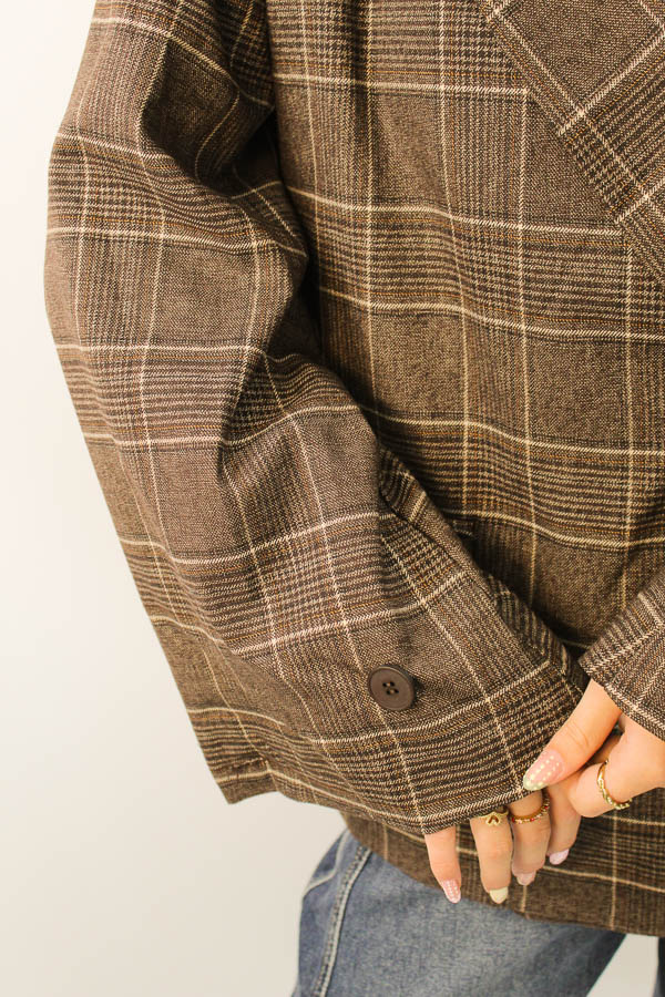 Geruite blazer bruin | Esmee - Afbeelding 4