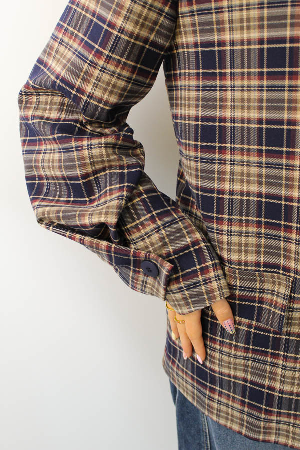 Geruite blazer navy | Esmee - Afbeelding 2
