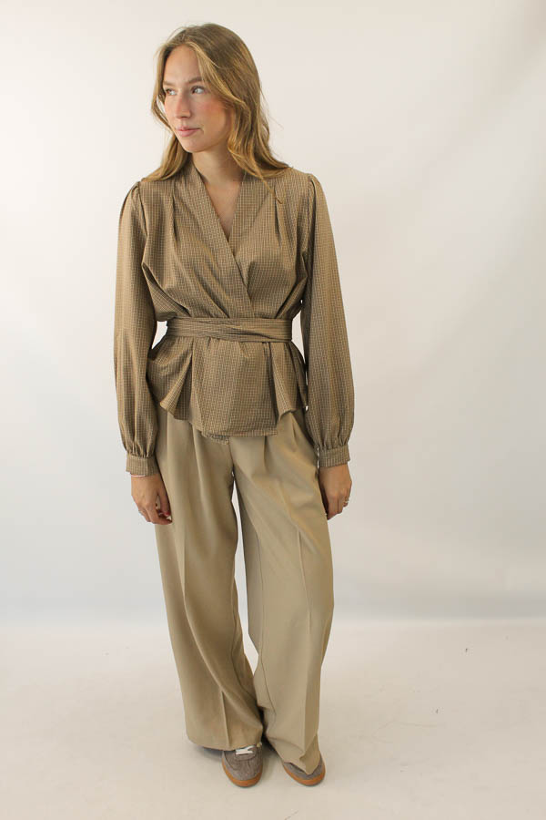 Geruite blouse beige | Dia - Afbeelding 5
