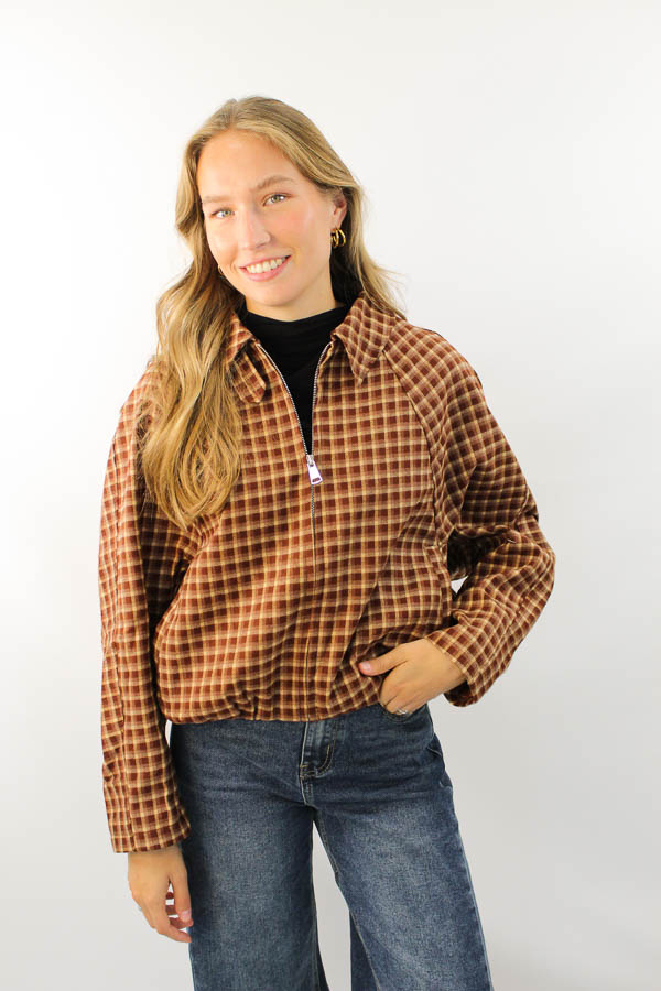 Geruite jas bruin | Marlies