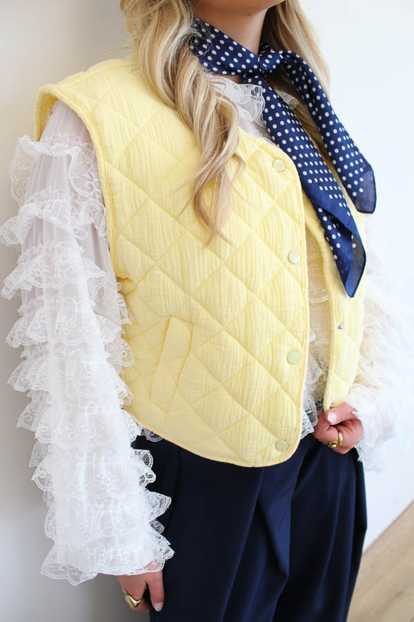 Gewatteerd gilet geel | Merle - Afbeelding 1