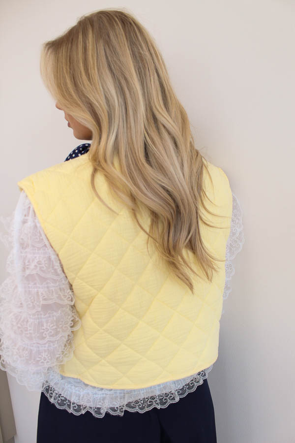 Gewatteerd gilet geel | Merle - Afbeelding 2