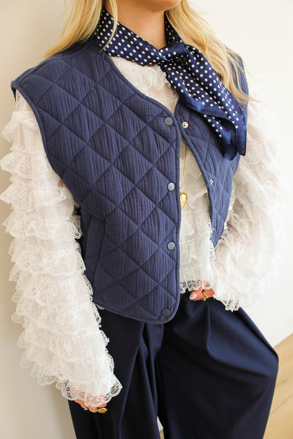 Gewatteerd gilet navy | Merle - Afbeelding 2