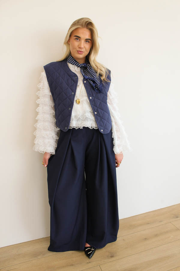 Gewatteerd gilet navy | Merle - Afbeelding 3