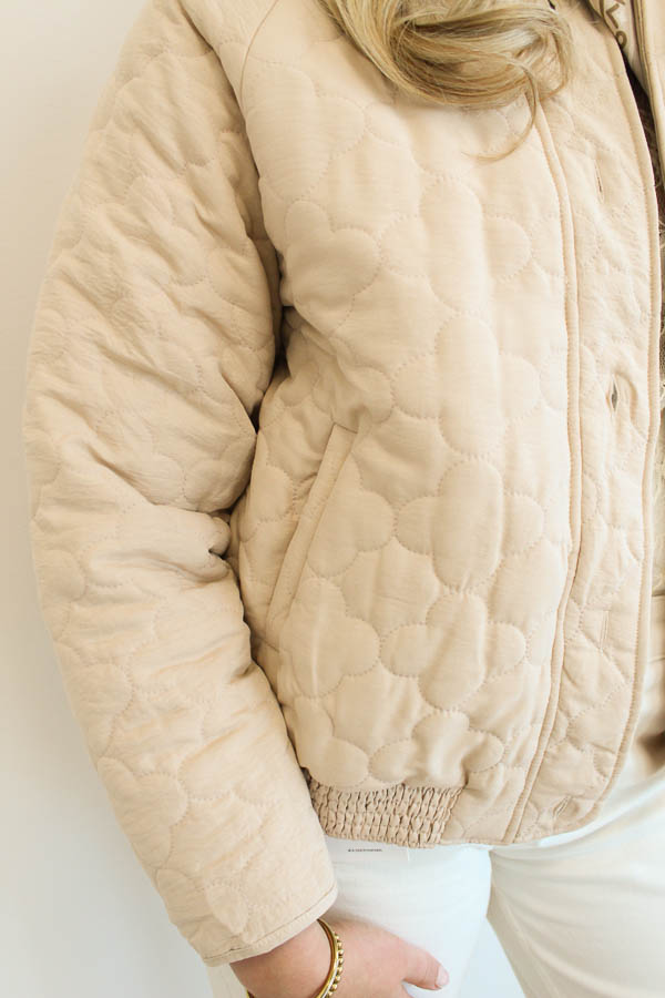 Gewatteerd jas beige | Roos - Afbeelding 2