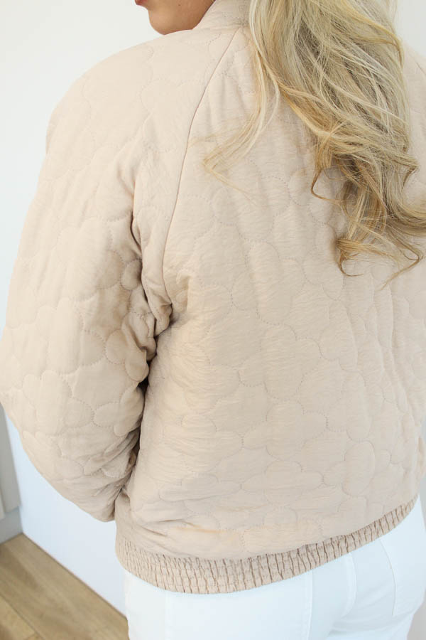 Gewatteerd jas beige | Roos - Afbeelding 3