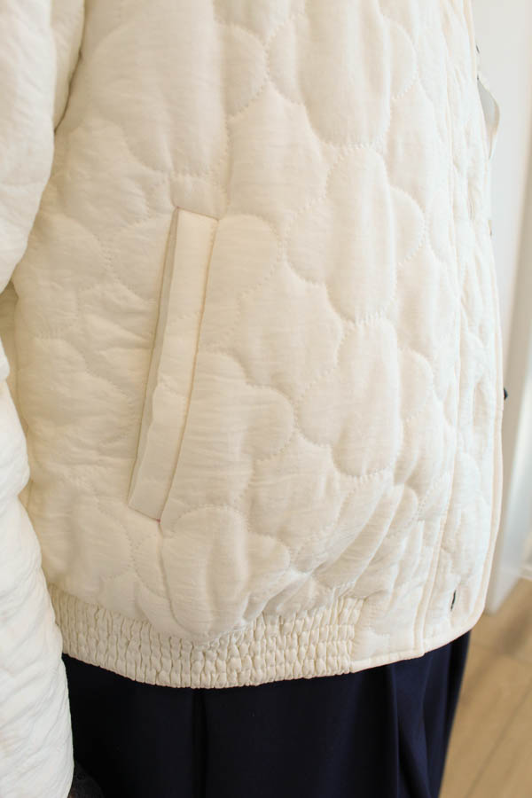 Gewatteerd jas ecru | Roos - Afbeelding 3