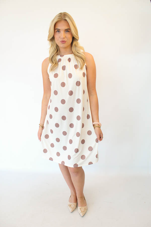 Halter jurk beige | Meike