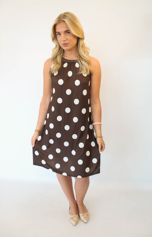 Halter jurk bruin | Meike