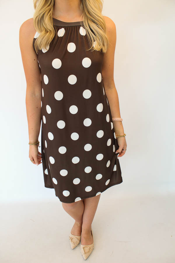 Halter jurk bruin | Meike - Afbeelding 2