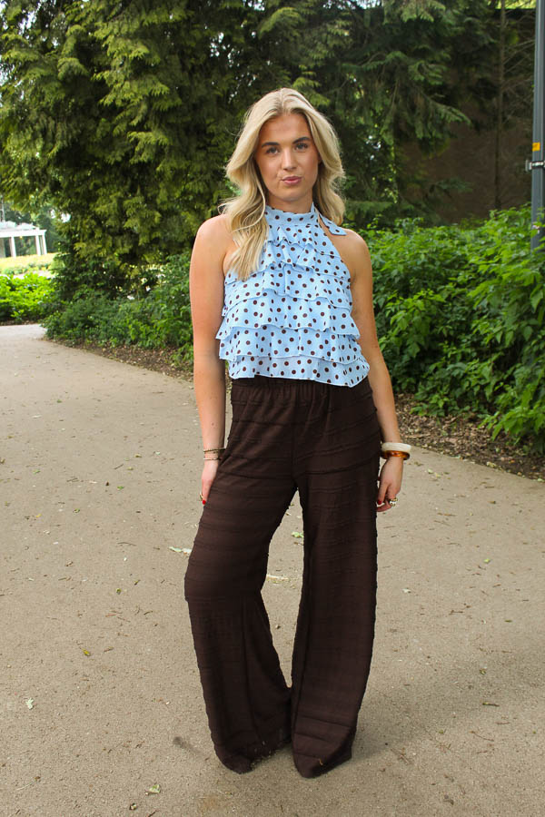 Halter top stippen blauw | Fay - Afbeelding 2